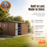 Backyard Storage Shed 11'x9' with Galvanized Steel Frame