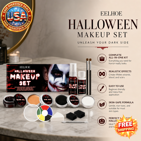 EELHOE Halloween Special Effects Makeup Set for Face and Body