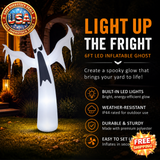 Halloween Inflatable White Ghost Yard Decor with LED Lights