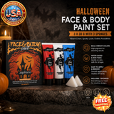 zephoco Halloween Face and Body Paint Set with 3 Sponges