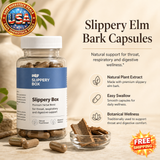 Slippery Elm Bark Herbal Capsules, Natural Plant Extract Nutritional Supplement for Adults, Easy Swallow Capsules