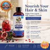 Sugar Free Liquid Hair Formula, Blueberry Pomegranate Flavor