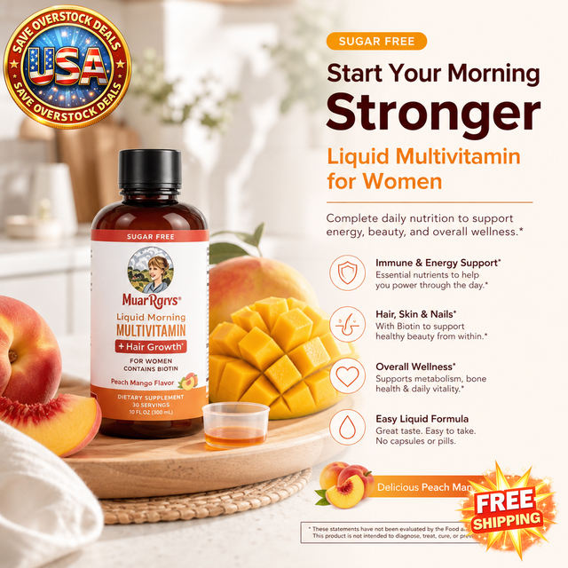 Sugar Free Liquid Multivitamin for Women, Peach Mango Flavor