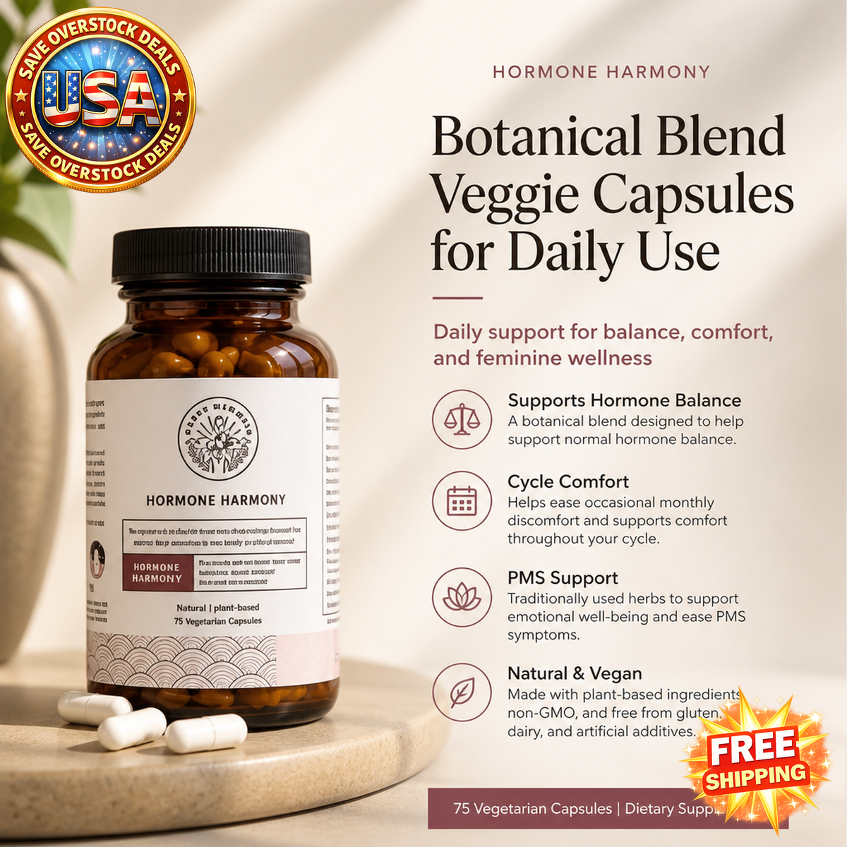 Women's Botanical Blend Veggie Capsules, 75 Count
