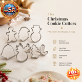 Christmas Cookie Cutters Set - 7 Pcs Stainless Steel Molds
