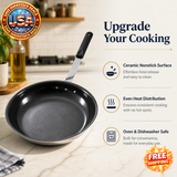 Ceramic Nonstick Egg Pan with Stainless Steel Base, Oven Safe
