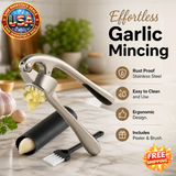 Premium Garlic Press Set with Silicone Peeler & Brush