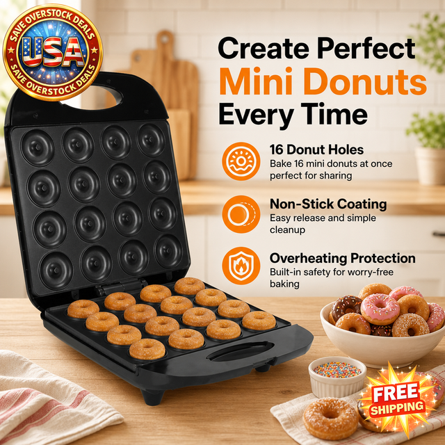 Mini Donut Maker Machine for Kids with Non-Stick Coating