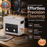 6L Ultrasonic Cleaner with Heater & Timer for Professional Use
