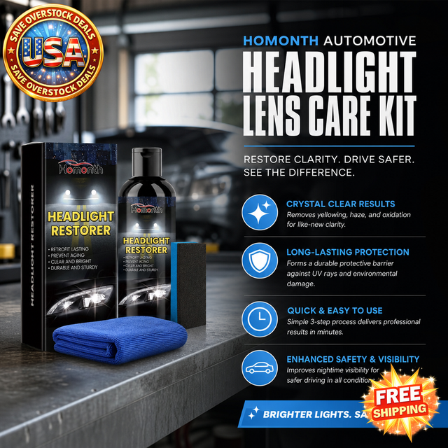 HOMONTH Automotive Headlight Lens Care Kit with Application Tools