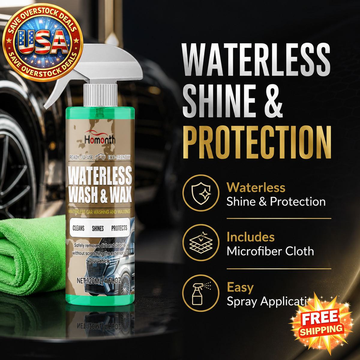 HOMONTH Waterless Automotive Coating Liquid, 120 ml Bottle