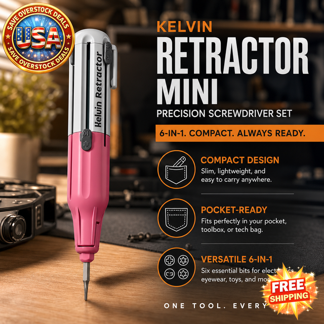 Kelvin Retractor Mini 6-in-1 Screwdriver Set, Portable Tool