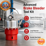 Pneumatic Air Pressure Brake Bleeder Tool Kit for Mechanics
