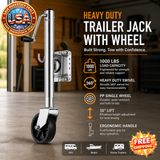 Heavy Duty Trailer Jack with Wheel, 1000 lbs Capacity