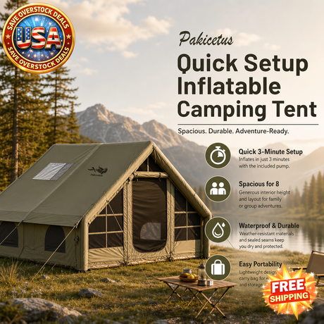 Pakicetus Inflatable Camping Tent for 4-8 Persons, Waterproof