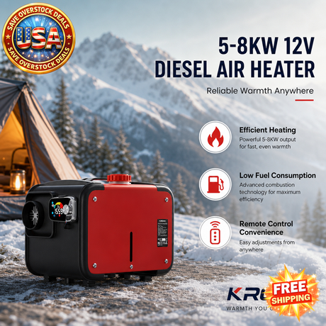 KROAK 5-8KW 12V Diesel Air Heater with LCD Switch for Vehicles