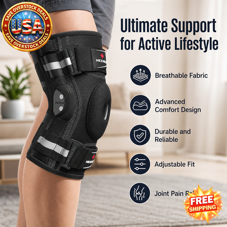 NEENCA Hinged Knee Brace with Stabilizers for Pain Relief
