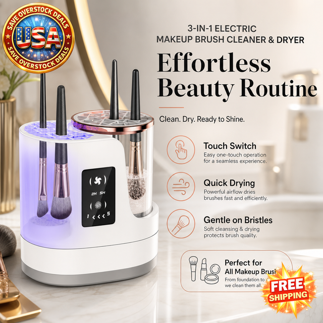 3-in-1 Electric Makeup Brush Cleaner & Dryer Tool