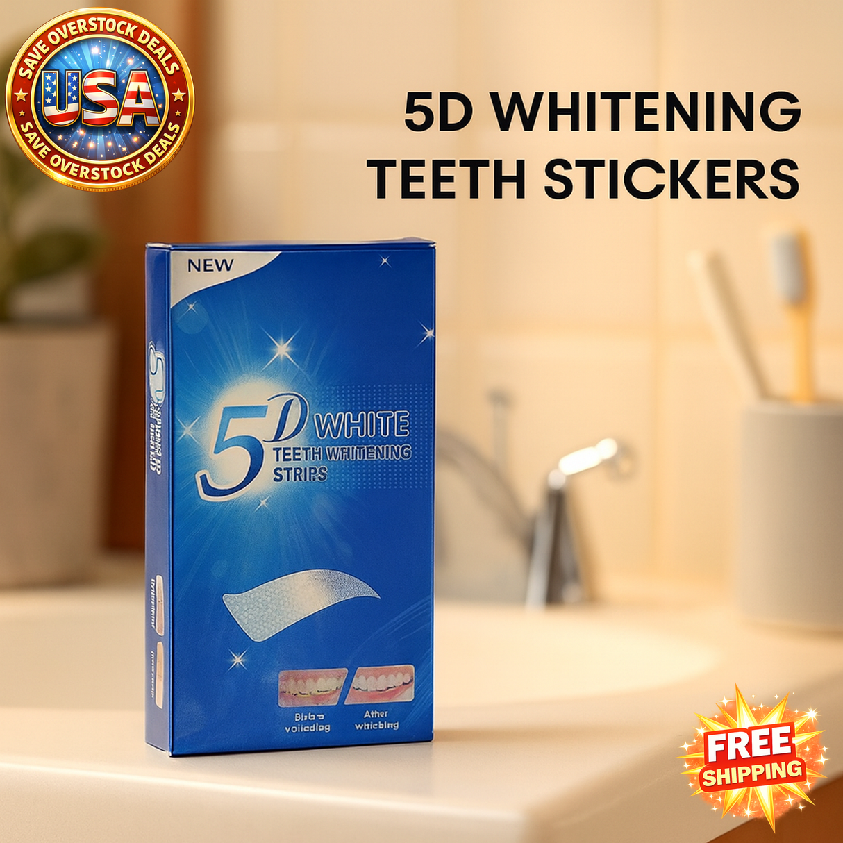 Whitening Teeth Strips 7/14 Pairs Gel Stain Removal Dental Care Tools