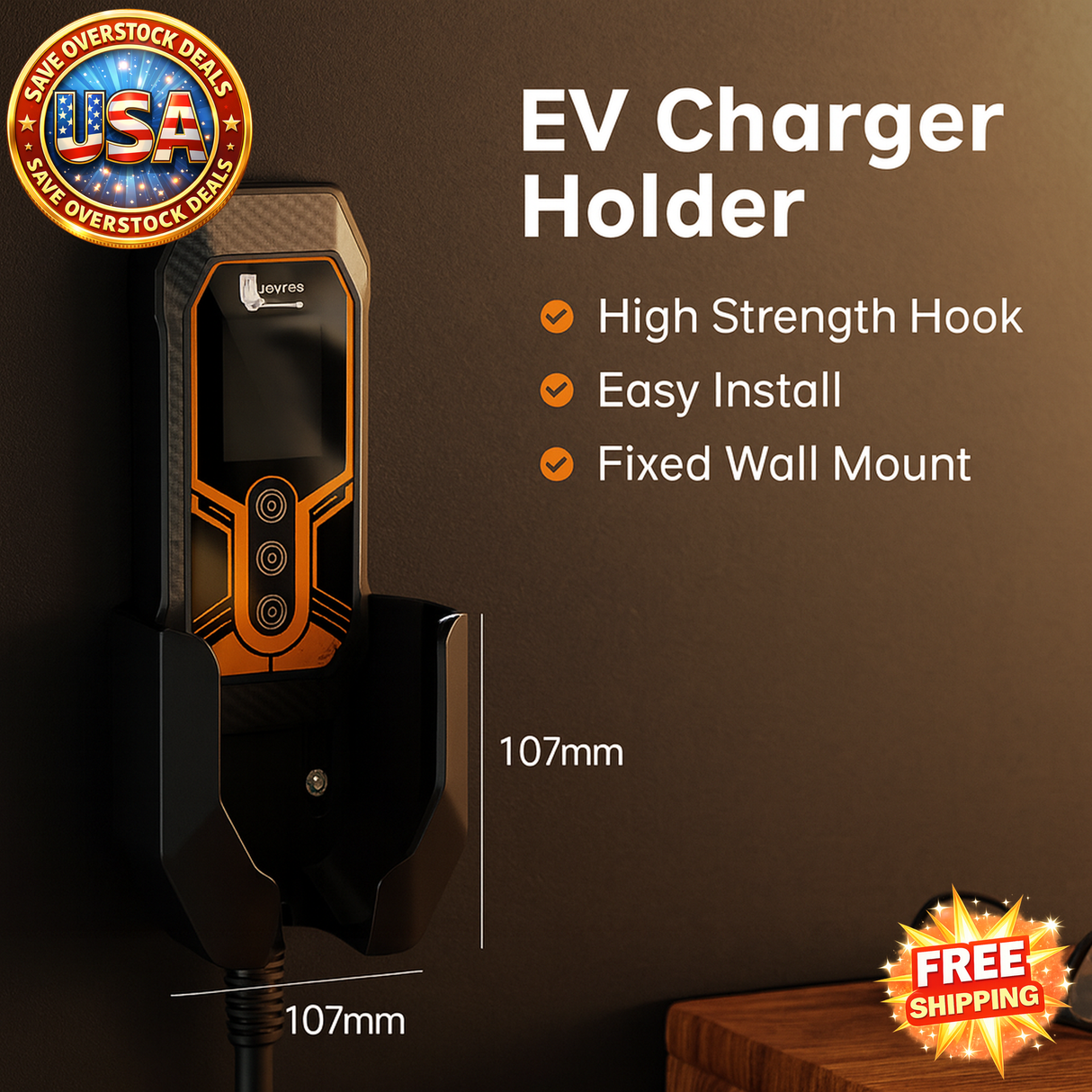 EV Charger Holder Wall Mount for Portable 7KW 11KW EV Charger