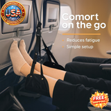 Portable Adjustable Leg Hammock for Airplane, Office, Car Travel Support