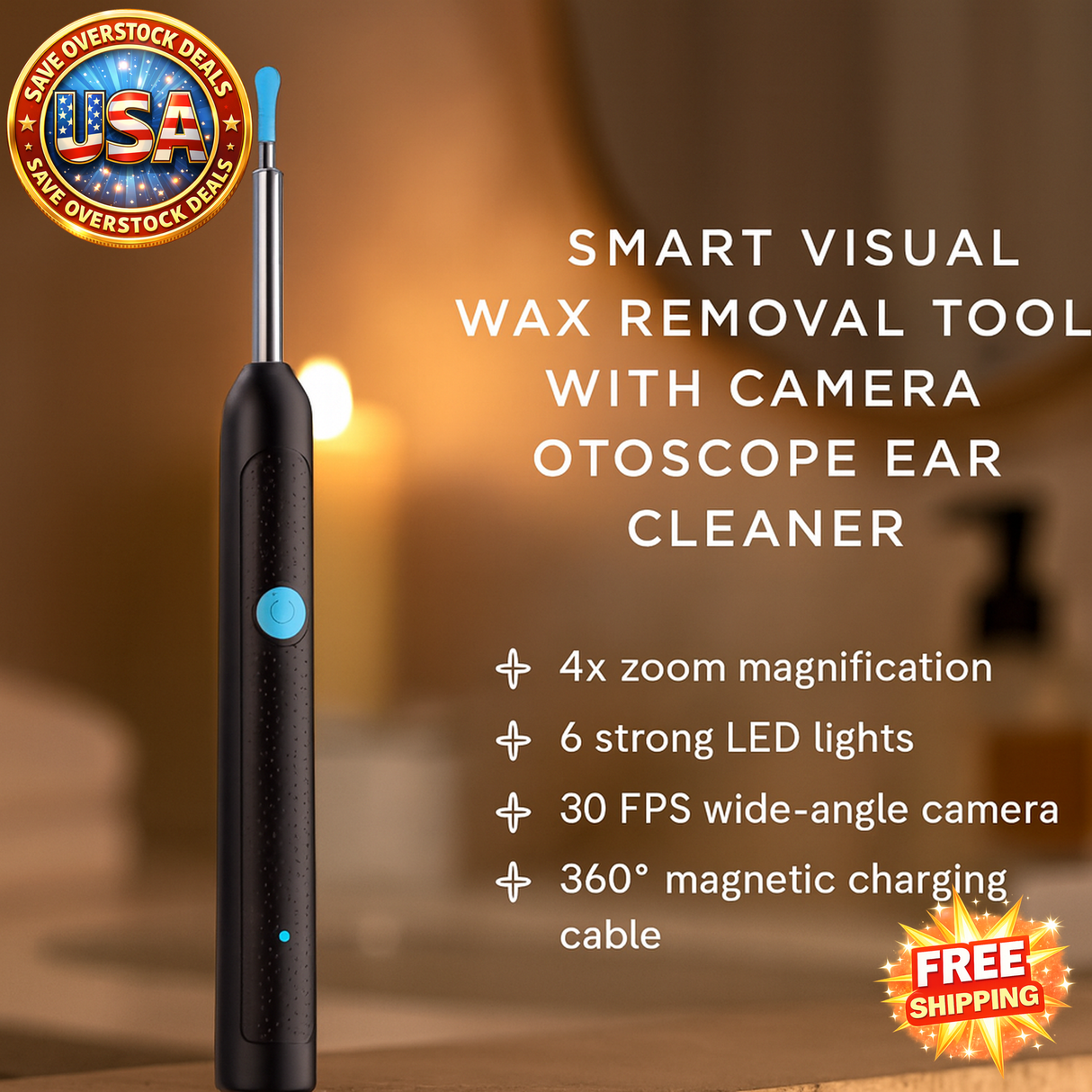 Smart Visual Wax Removal Tool with Camera Rechargeable Earpick Set