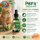 PetFit Naturals Liquid Cat Vitamins with Lysine and Probiotics
