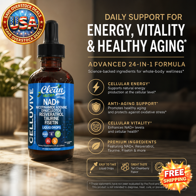 Celluvive Liquid Drops with NAD+, Resveratrol, and Taurine