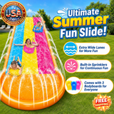 Extra Width Triple Slip Water Slide with 3 Bodyboards