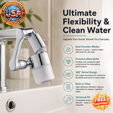 Metal Faucet Extender with Filter and Swivel Sprayer Head