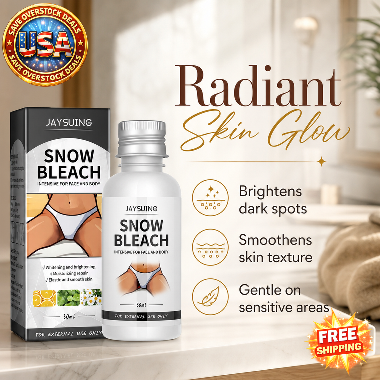 Body Snow Bleach Cream for Brightening Private Parts