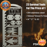 Outdoor Stainless Steel Survival Tool Card for Fishing & Camping