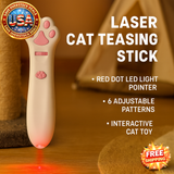Laser Cat Teasing Stick LED Light Pointer Interactive Pet Toy for Cats & Dogs