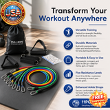 11pcs Resistance Bands Set for Portable Fitness Training Pilates