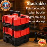Stackable Tool Organizer Box Durable Plastic Storage Bin for Garage Workshop