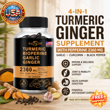 4-in-1 Turmeric Ginger Supplement with Garlic and Black Pepper