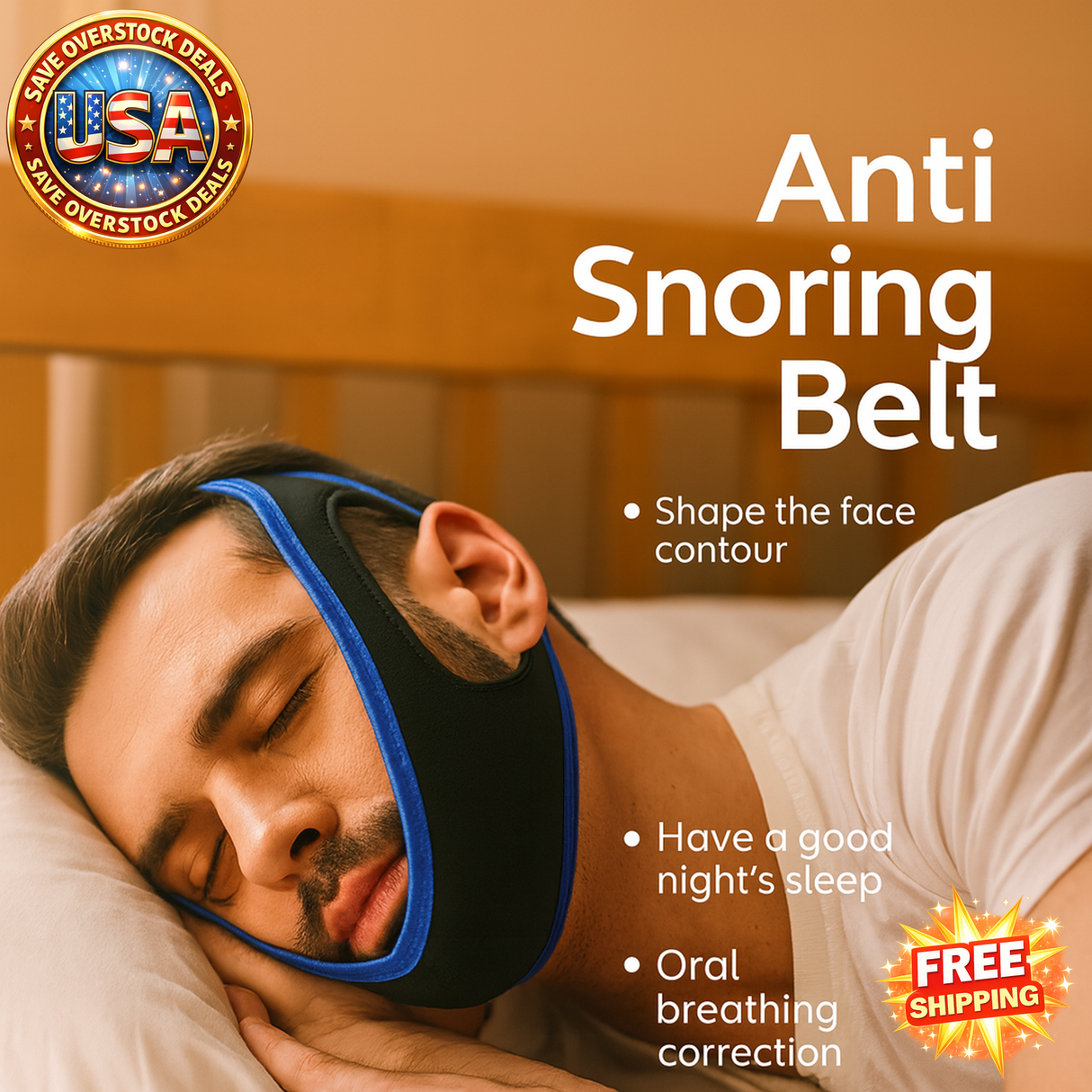 Anti Snoring Chin Strap Sleep Aid for Men & Women - Better Breath Solution