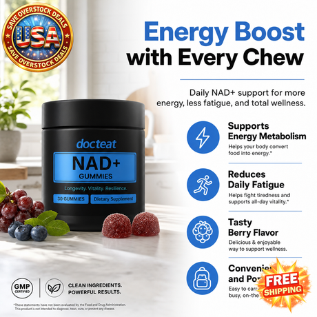 NAD+ Gummies with Nicotinamide Riboside, 30 Count