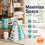 20 Pack Vacuum Storage Bags with Electric Pump for Clothes