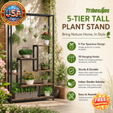 Tribesigns 5-Tier Tall Indoor Plant Stand with Hooks