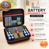 Battery Organizer Case with Tester for 150+ Batteries