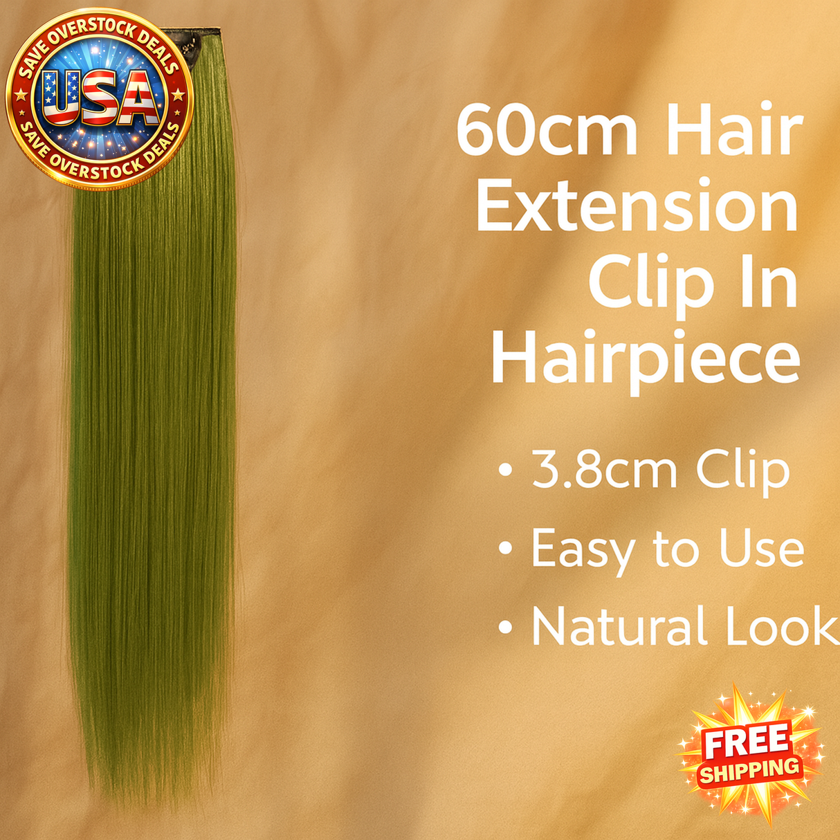 60cm Clip In Hair Extensions Synthetic Long Straight Hairpiece Accessories