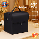 Large Makeup Train Case 4 Tier Organizer Bag for Women Travel Storage