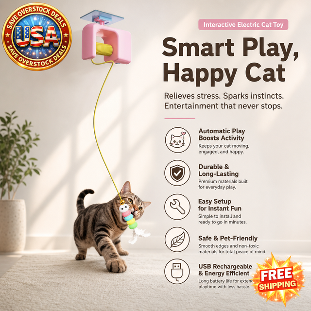 Electric Interactive Cat Teasing Stick Toy for Pets