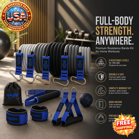 Exercise Bands Kit with Handles for Home and Gym Workouts