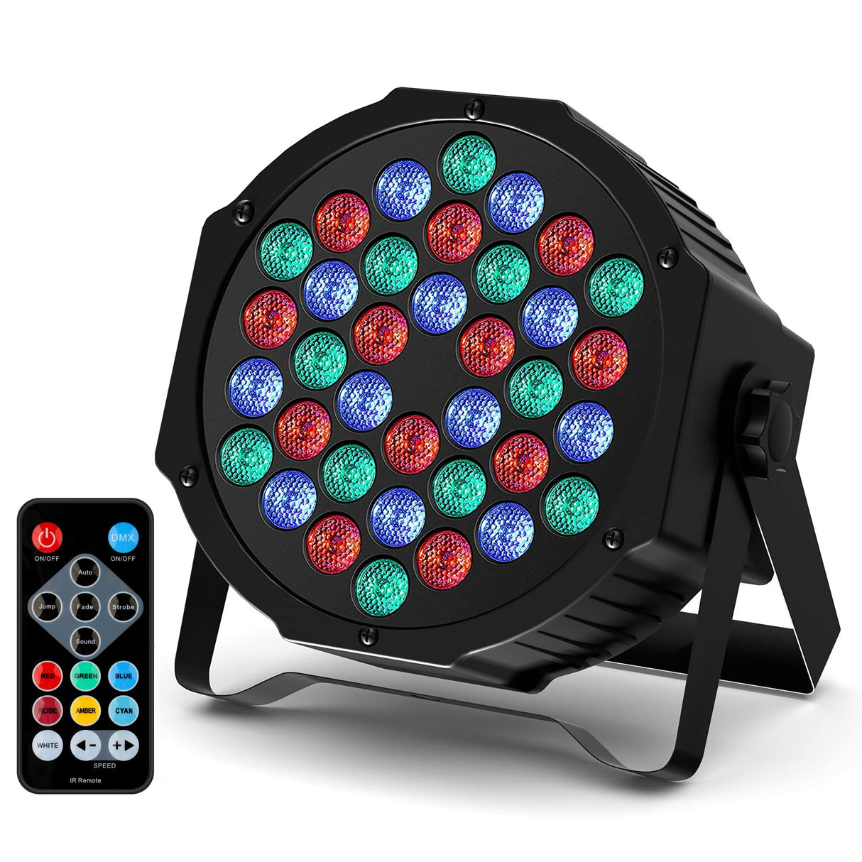 RGB LED Par Lights 36W 9 Modes Sound Activated Remote Control for Events