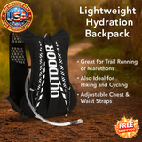 Lightweight Hydration Backpack Vest for Running, Hiking, Cycling - 1pc