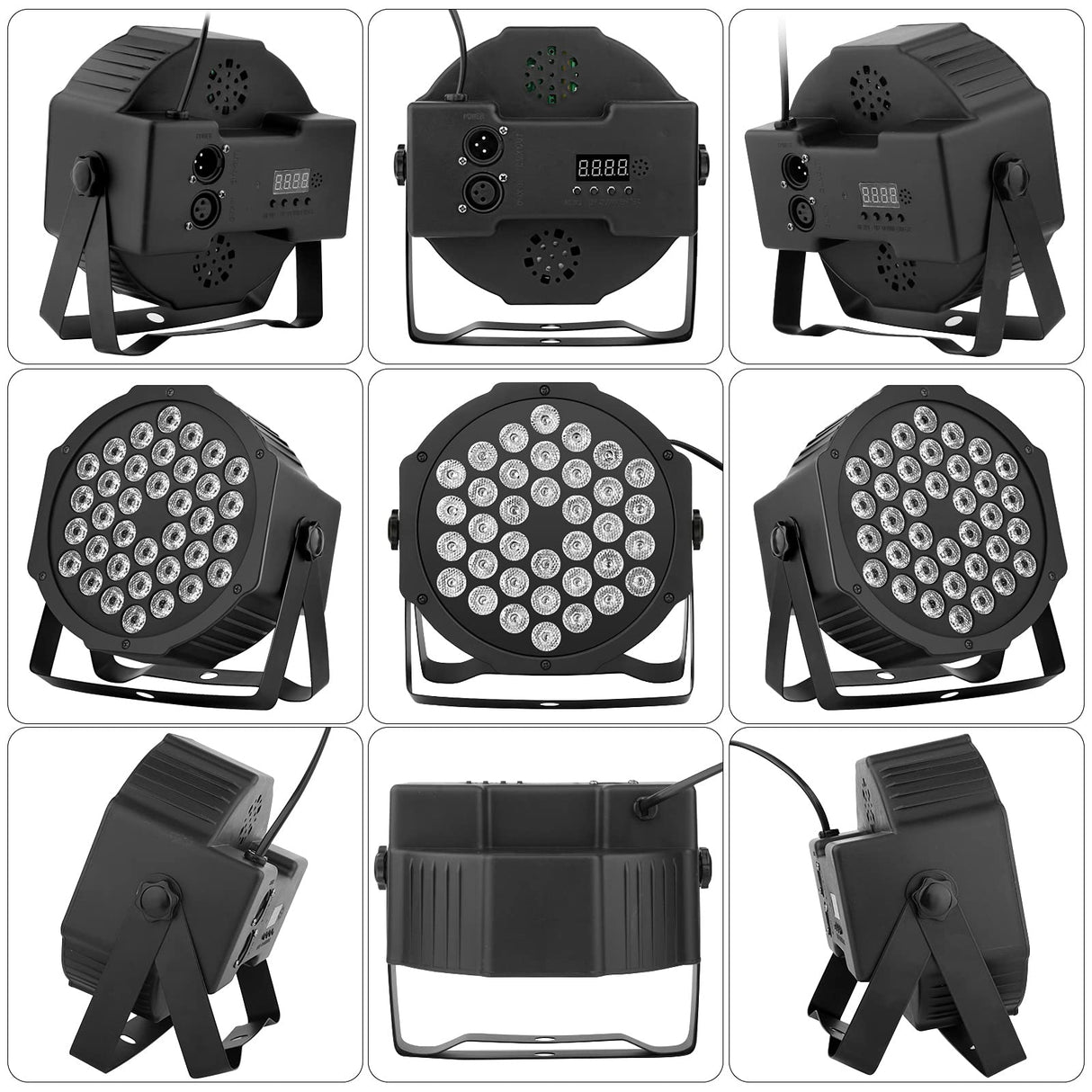 RGB LED Par Lights 36W 9 Modes Sound Activated Remote Control for Events