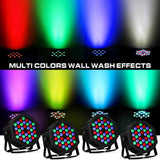 RGB LED Par Lights 36W 9 Modes Sound Activated Remote Control for Events