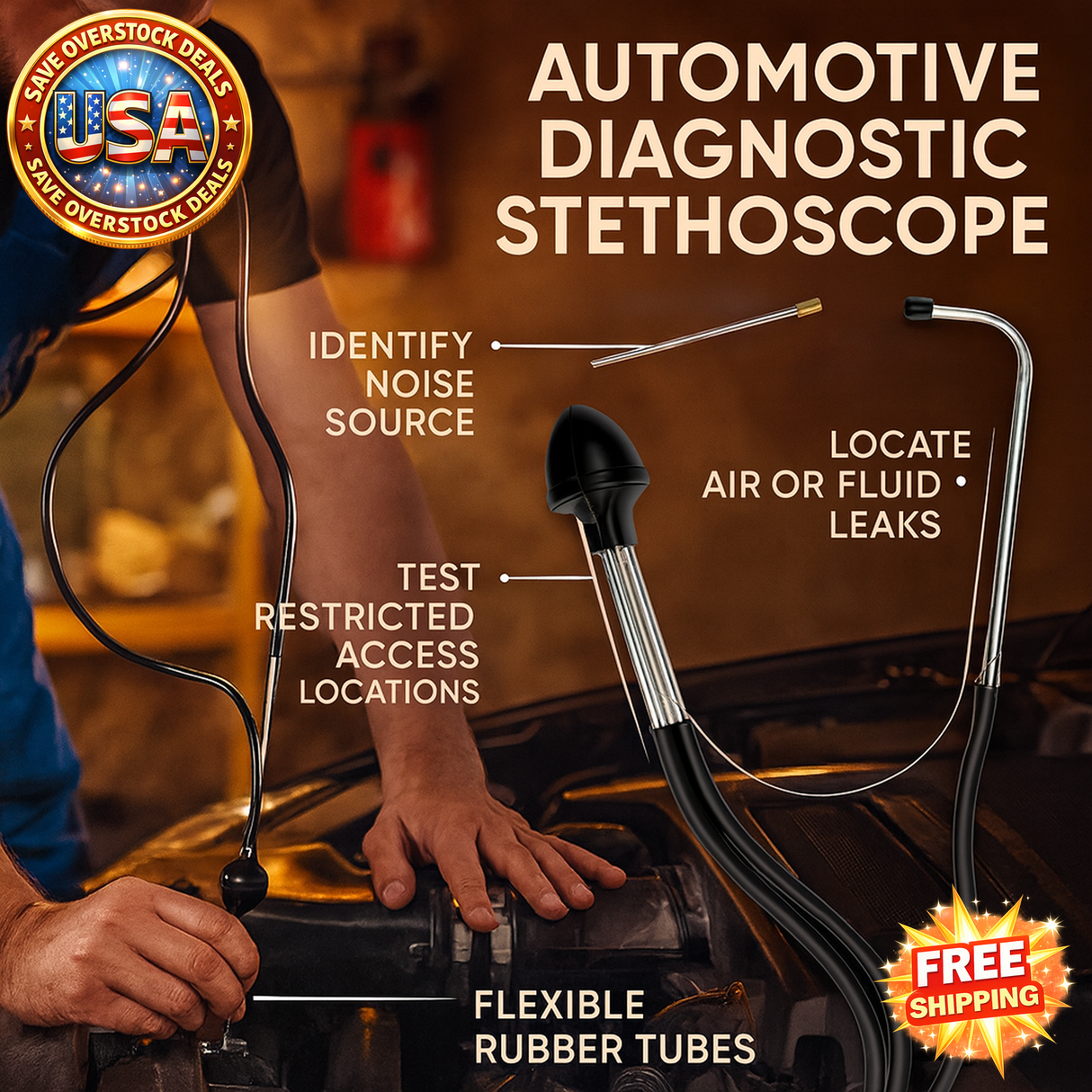 Auto Cylinder Stethoscope Diagnostic Tool for Car Engine Mechanics